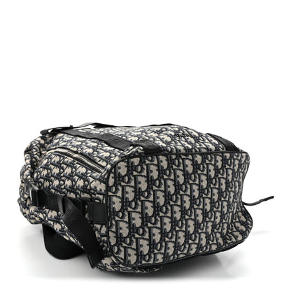 Oblique Calfskin Safari Backpack Navy Blue