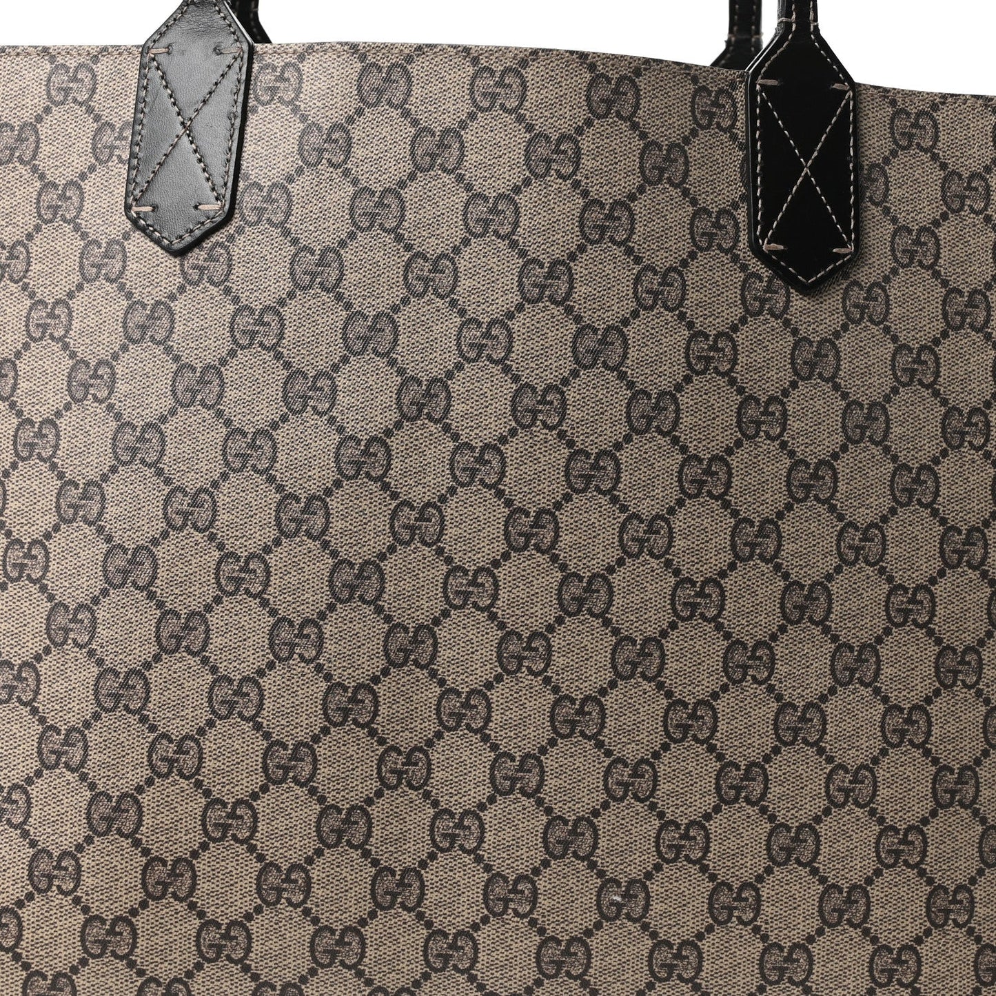 GG Supreme Monogram Large Reversible Tote Beige Black
