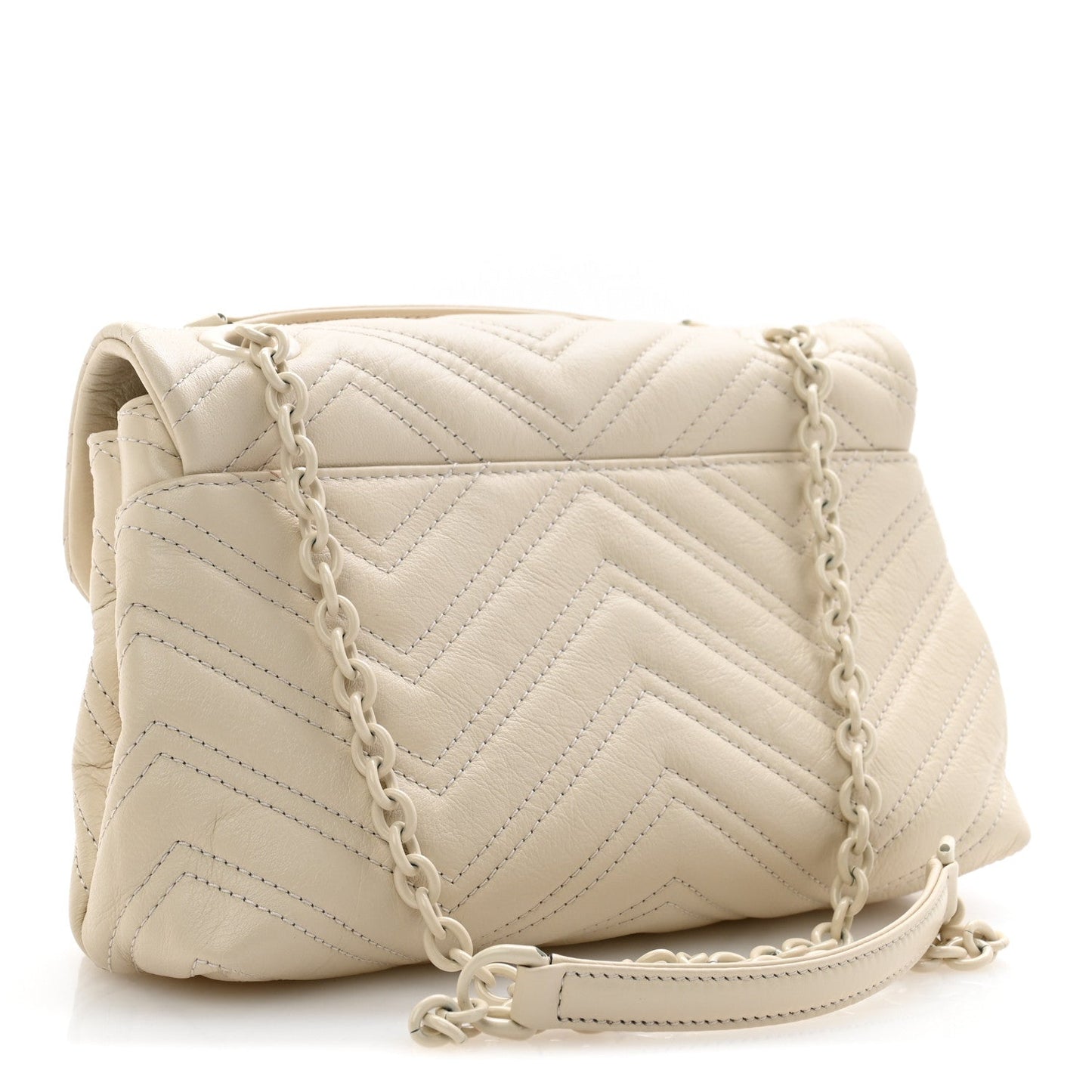 Soft Calfskin Matelasse Monochrome Small GG Marmont Shoulder Bag Ivory