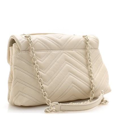 Soft Calfskin Matelasse Monochrome Small GG Marmont Shoulder Bag Ivory