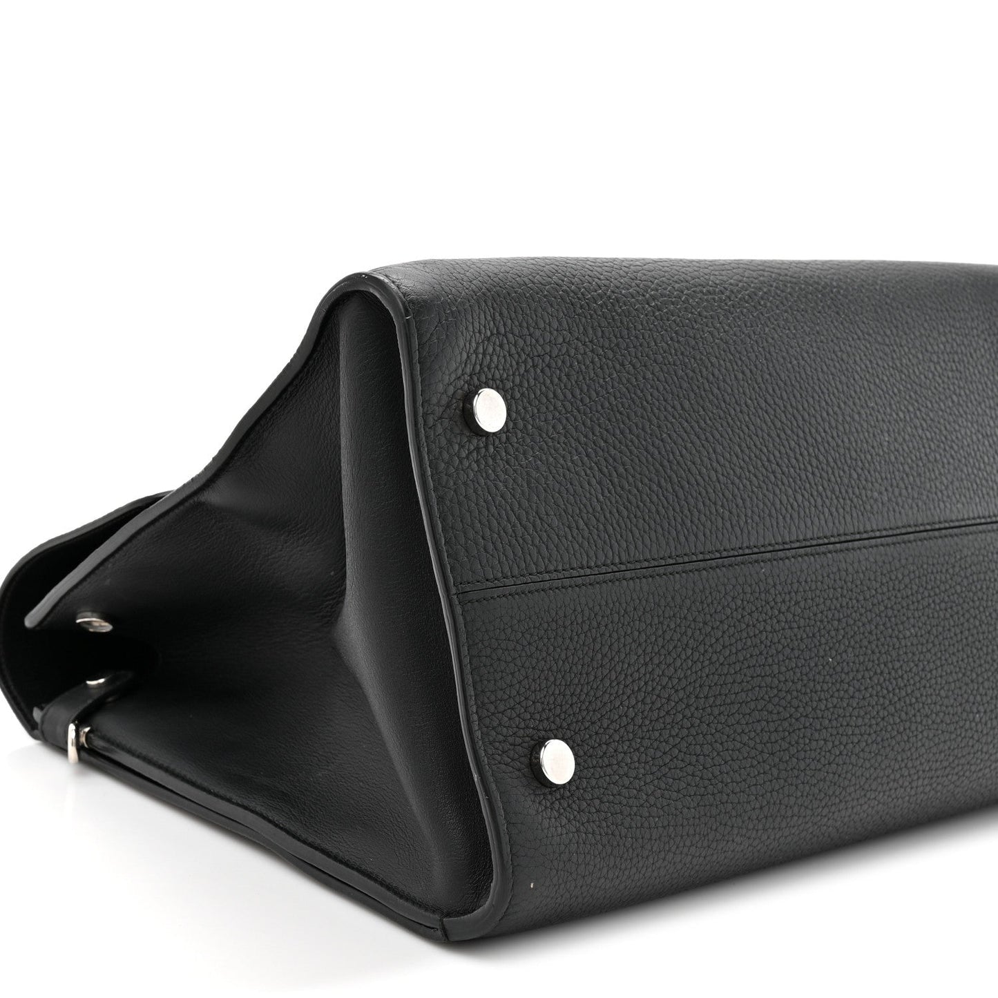 Grained Calfskin Large Diorever Flap Black