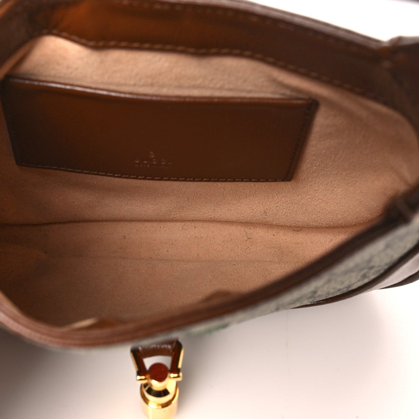 GG Supreme Monogram Azalea Calfskin Web Mini Jackie 1961 Hobo Beige Ebony Brown Sugar