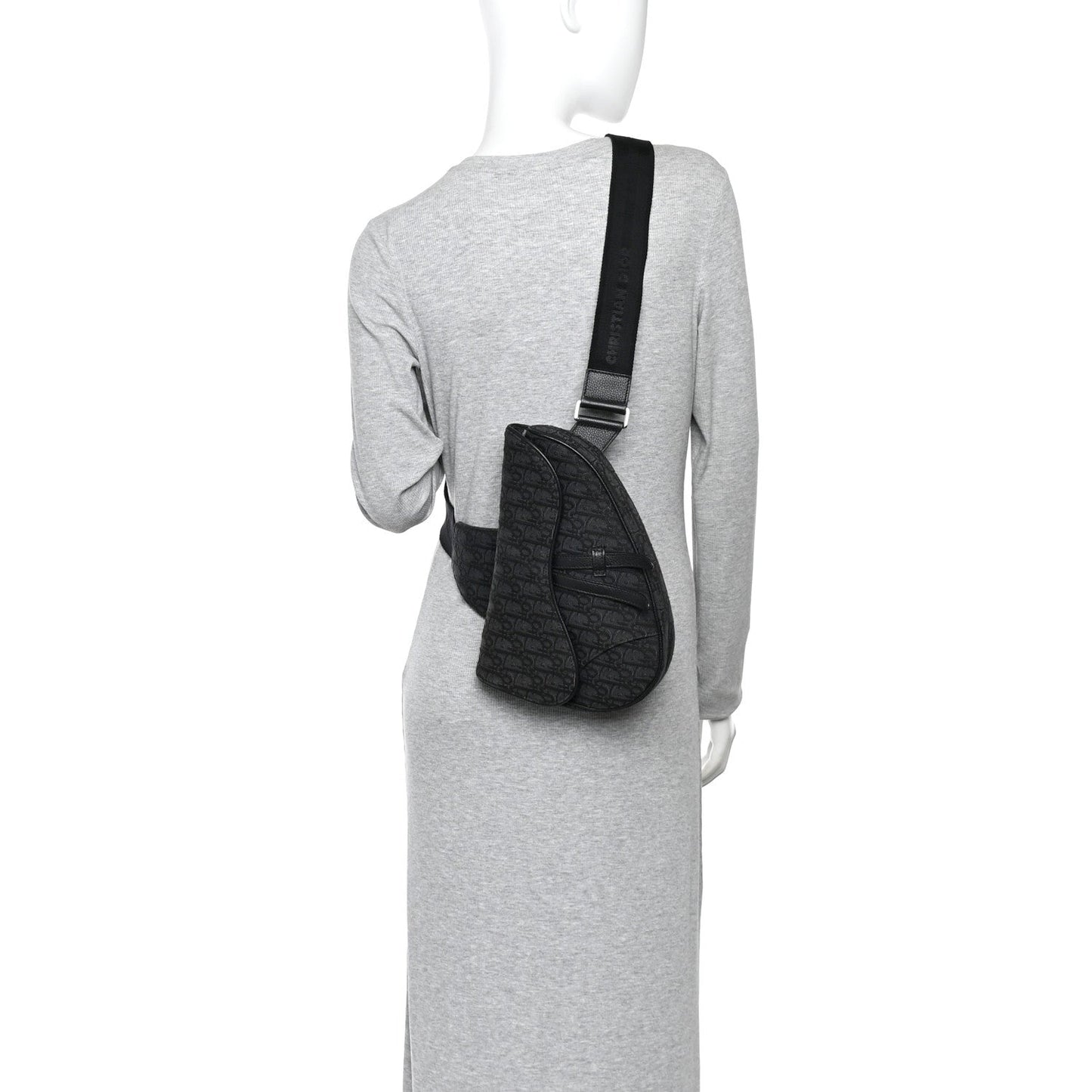 Oblique Mens Saddle Bag Black Blue
