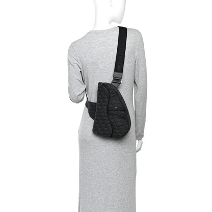 Oblique Mens Saddle Bag Black Blue