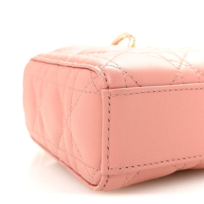 Lambskin Cannage Small Lady D-Joy Light Pink