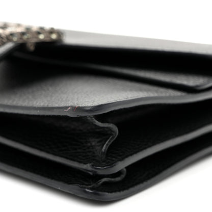 Pebbled Calfskin Small Dionysus Shoulder Bag Black