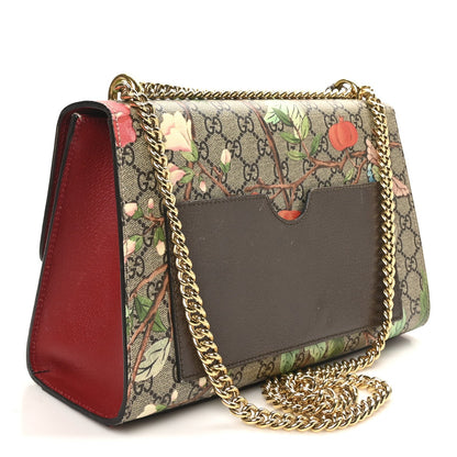 GG Supreme Monogram Tian Medium Padlock Shoulder Bag Beige Multicolor New Acero