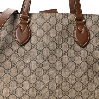 Soft GG Supreme Monogram Medium Crossbody Tote Beige Cuir