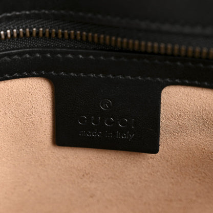 Calfskin Matelasse Small GG Marmont Shoulder Bag Black