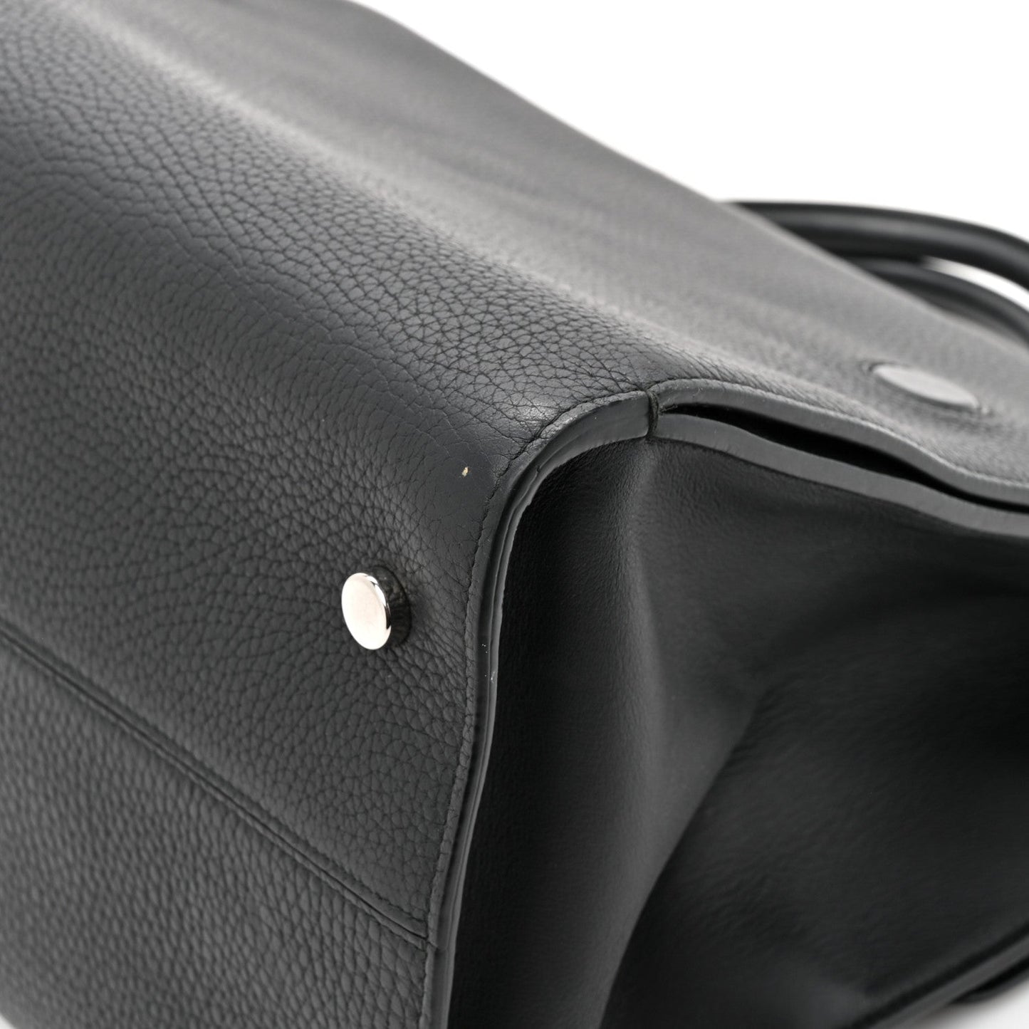 Grained Calfskin Large Diorever Flap Black