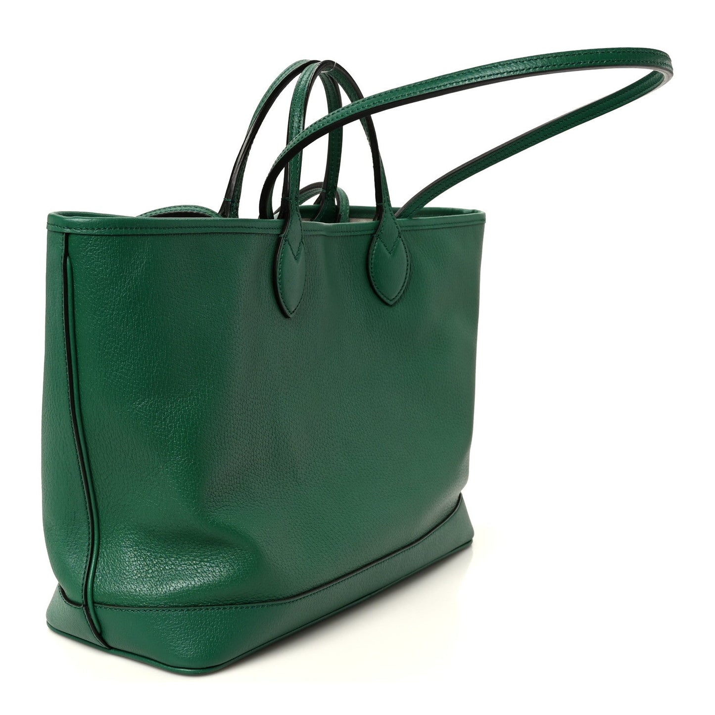 Textured Dollar Calfskin Medium Ophidia Shoulder Tote Bag Green