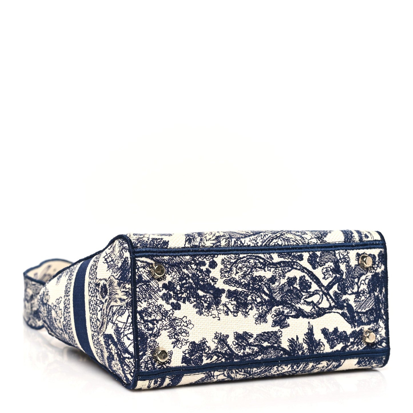 Canvas Toile De Jouy Embroidered Medium Lady D-Lite Navy