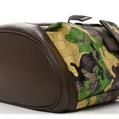 GG Supreme Monogram Camouflage Large Backpack Green Multicolor
