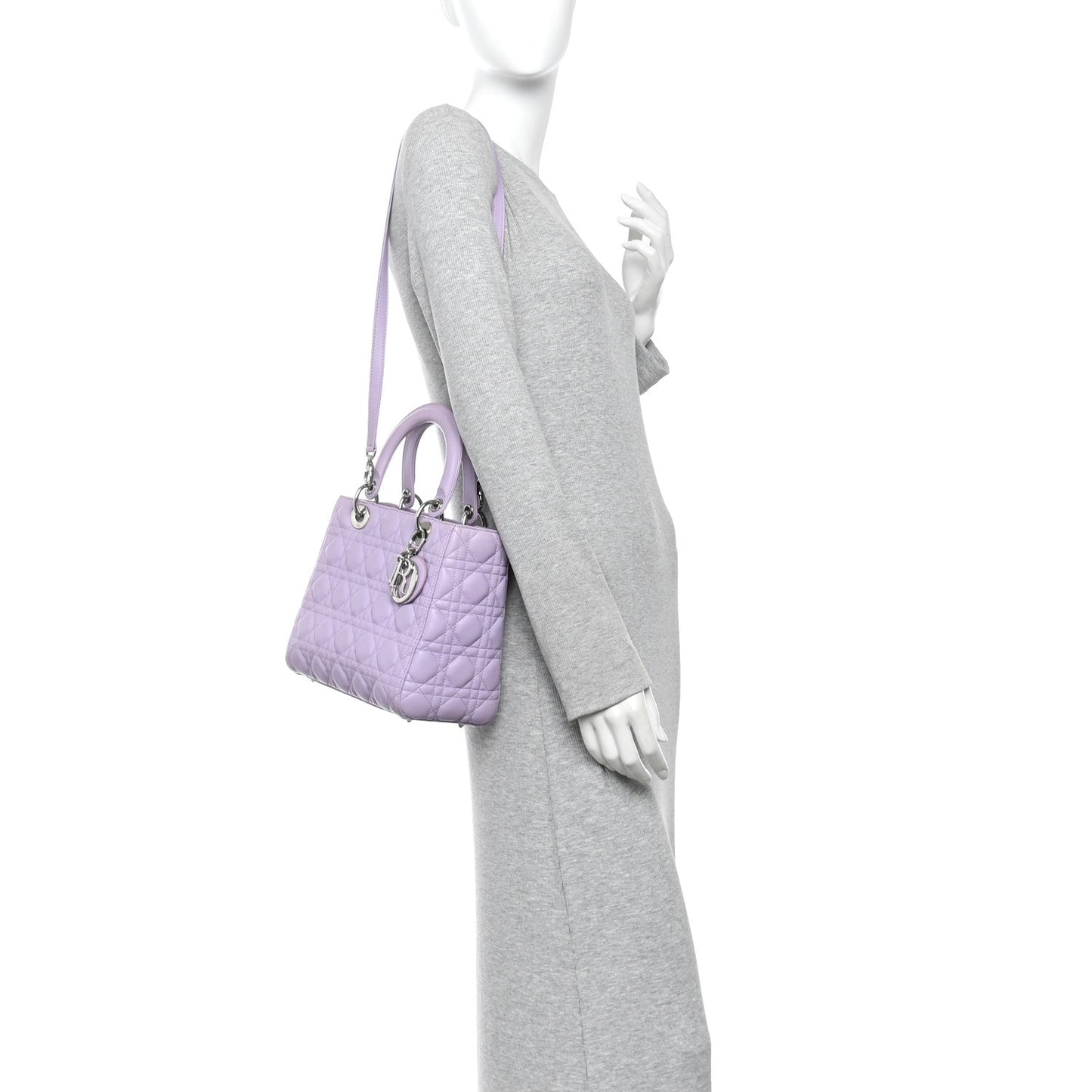 Lambskin Cannage Medium Lady Dior Purple