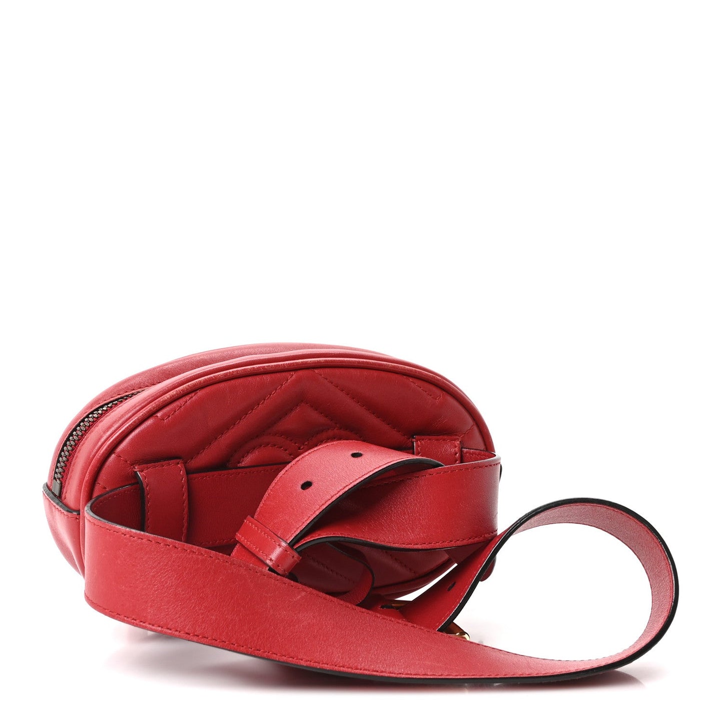 Calfskin Matelasse GG Marmont Belt Bag 85 34 Hibiscus Red