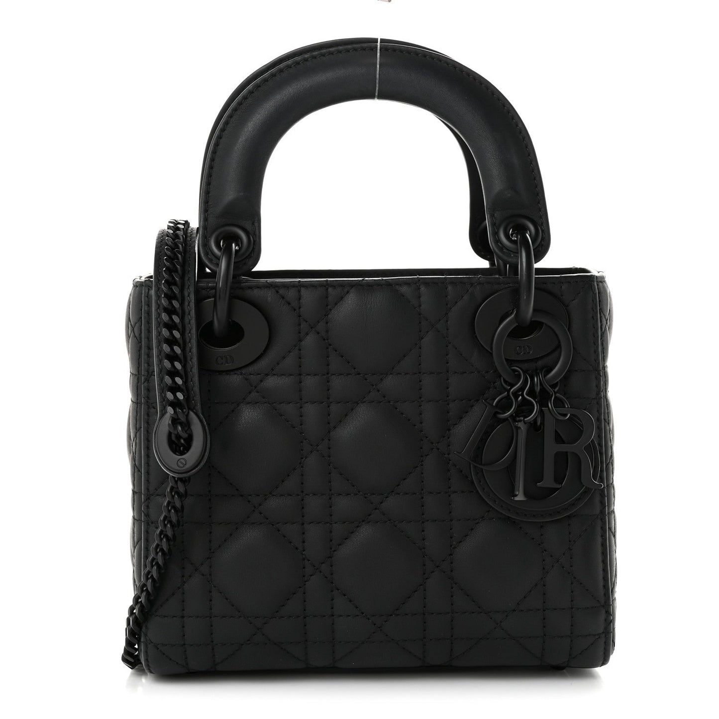 Ultra Matte Calfskin Cannage Mini Lady Dior Black