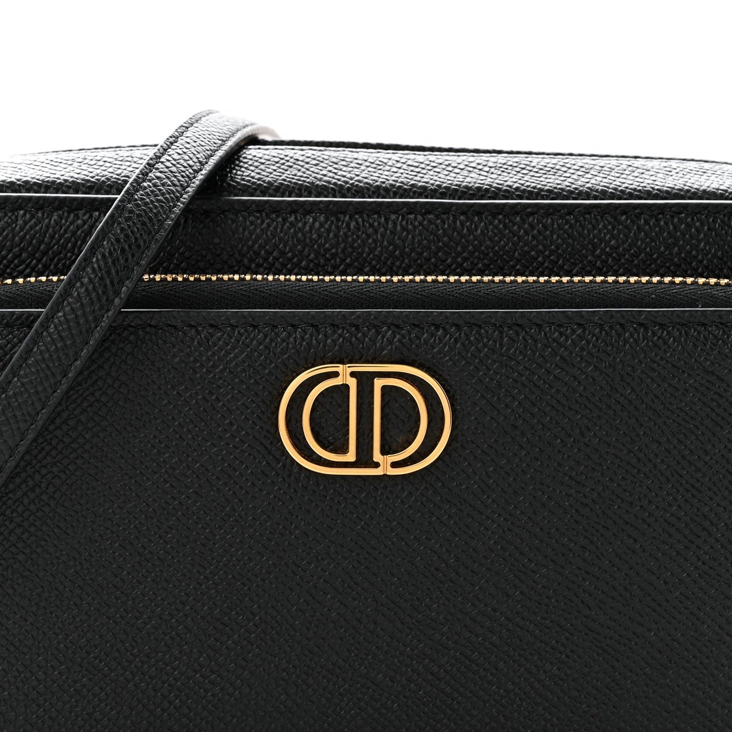 Grained Calfskin Caro Double Pouch Black