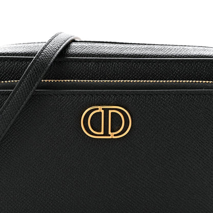 Grained Calfskin Caro Double Pouch Black