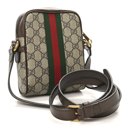 GG Supreme Monogram Web Mini Ophidia Messenger Brown
