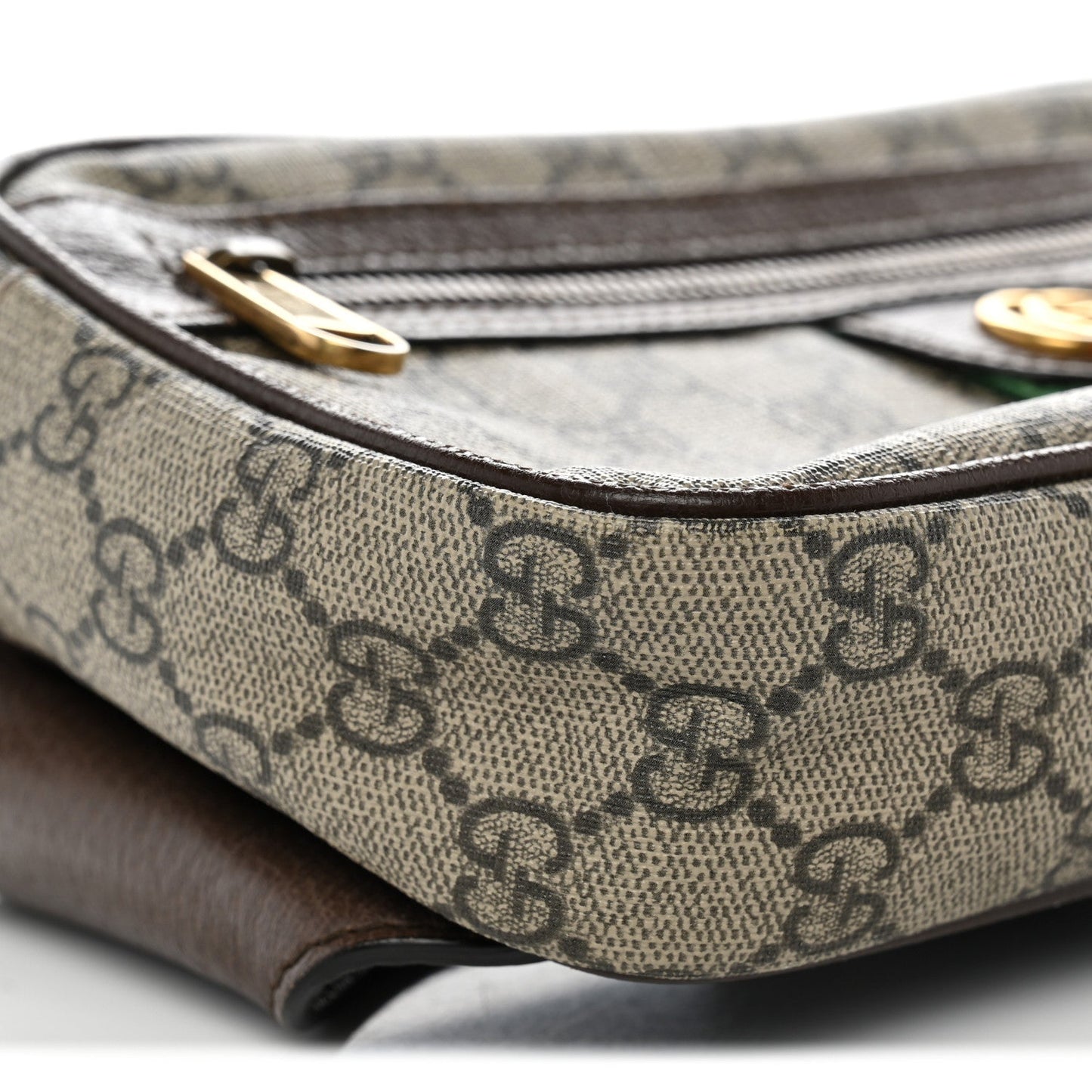 Soft GG Supreme Monogram Medium Ophidia Belt Bag Dark Brown