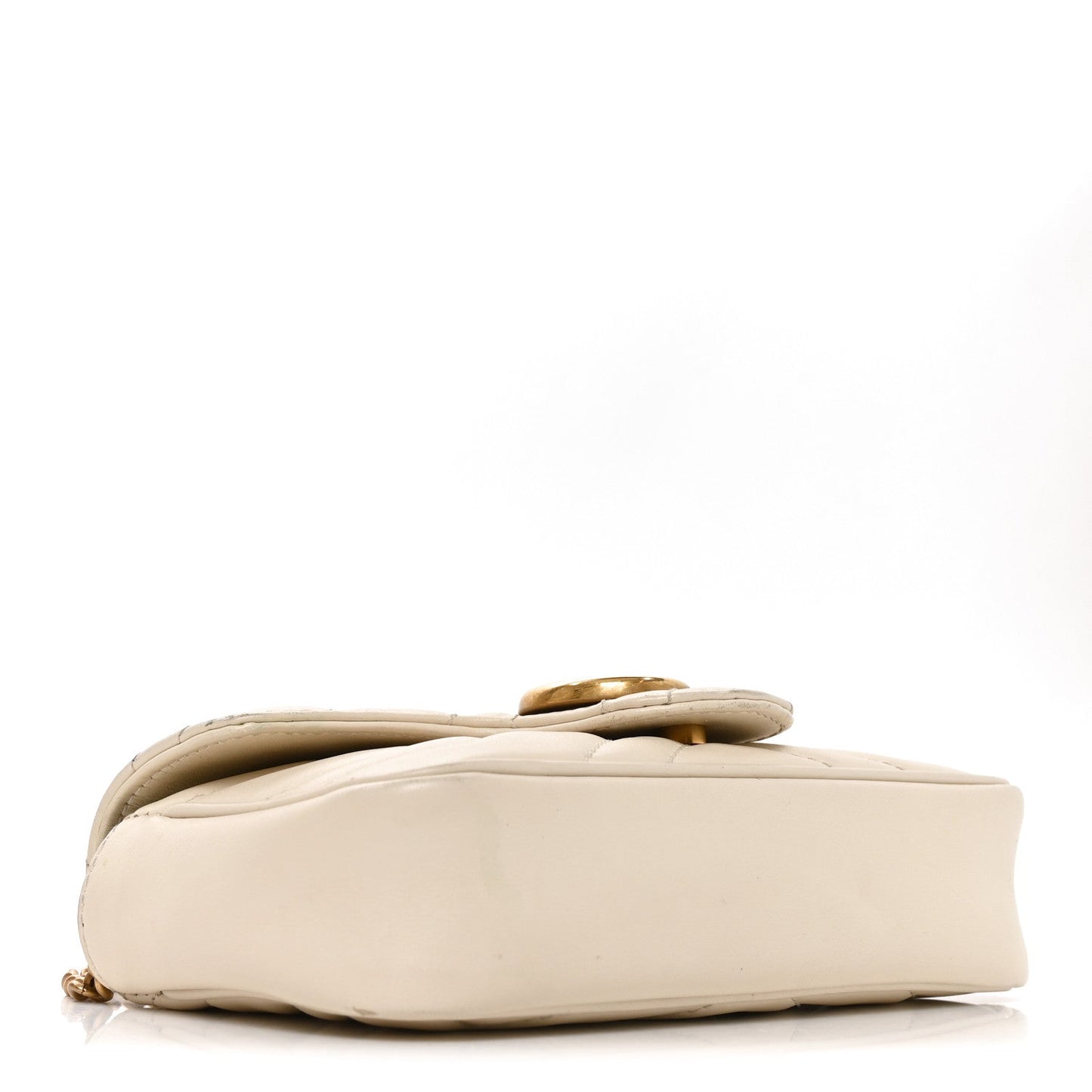 Calfskin Matelasse Super Mini GG Marmont Shoulder Bag White