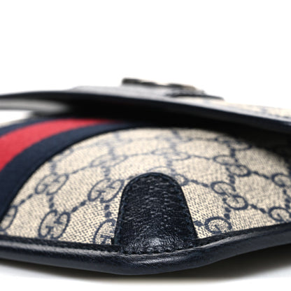 GG Supreme Monogram Web Small Ophidia Belt Bag 90 36 Beige Navy