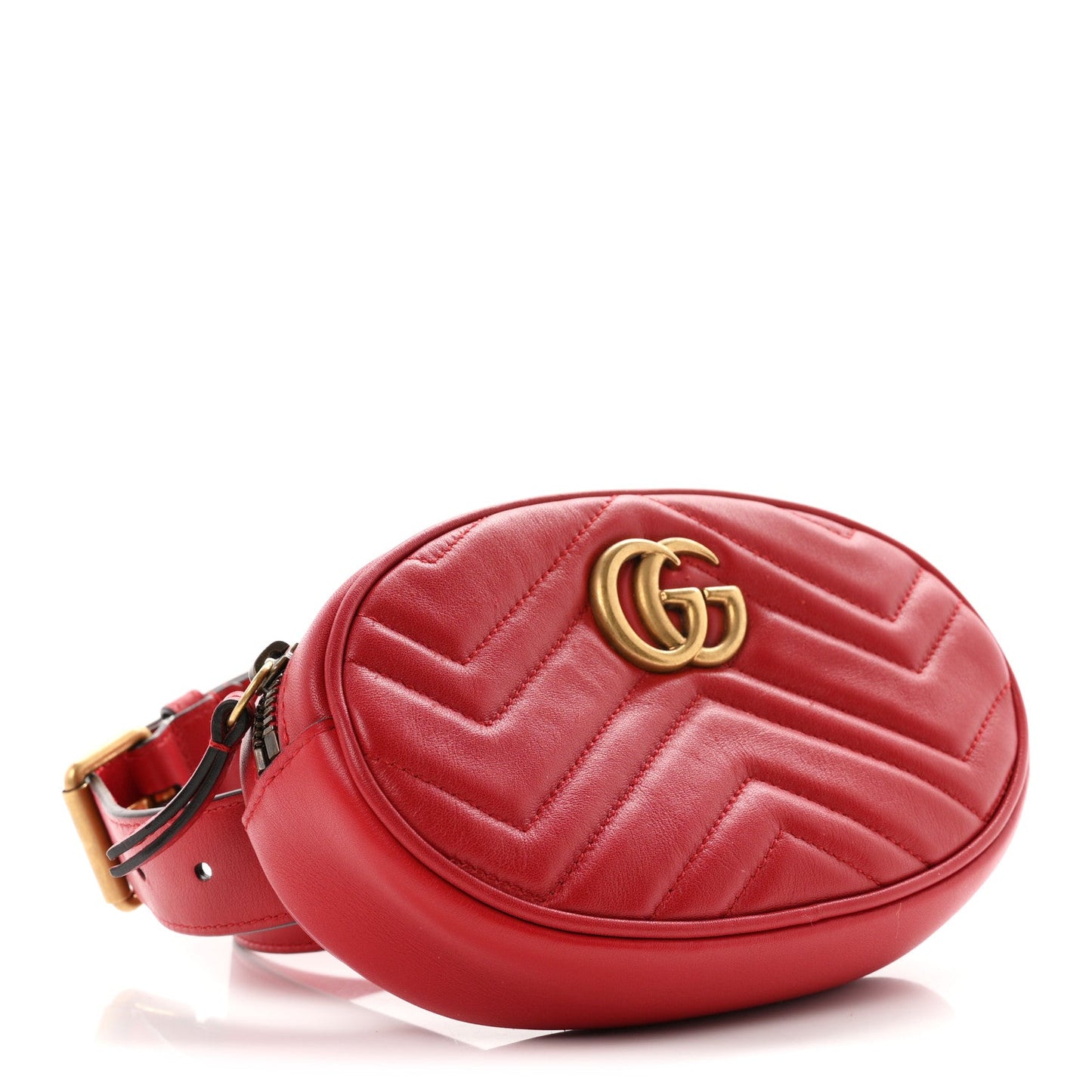 Calfskin Matelasse GG Marmont Belt Bag 75 30 Hibiscus Red