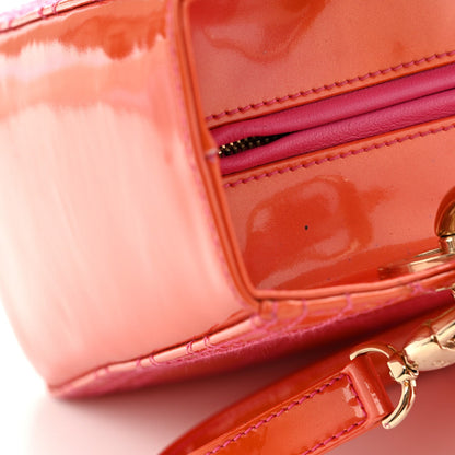 Patent Cannage Stitched Medium Lady Dior Orange