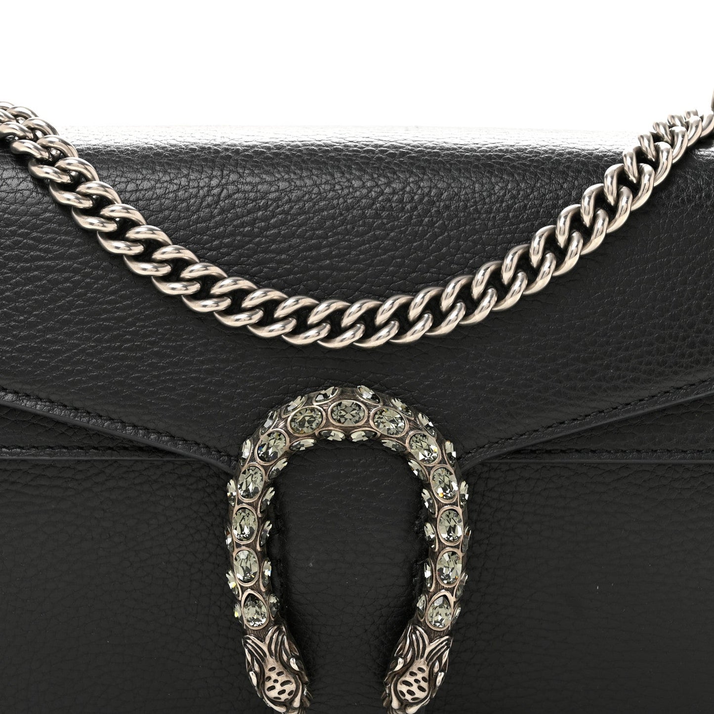 Pebbled Calfskin Small Dionysus Shoulder Bag Black