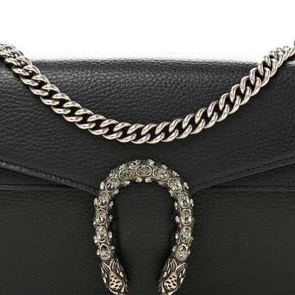 Pebbled Calfskin Small Dionysus Shoulder Bag Black