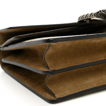 GG Supreme Monogram Suede Small Dionysus Shoulder Bag Beige Ebony Taupe