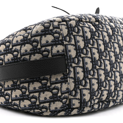 Oblique Soft Saddle Bag Beige Blue