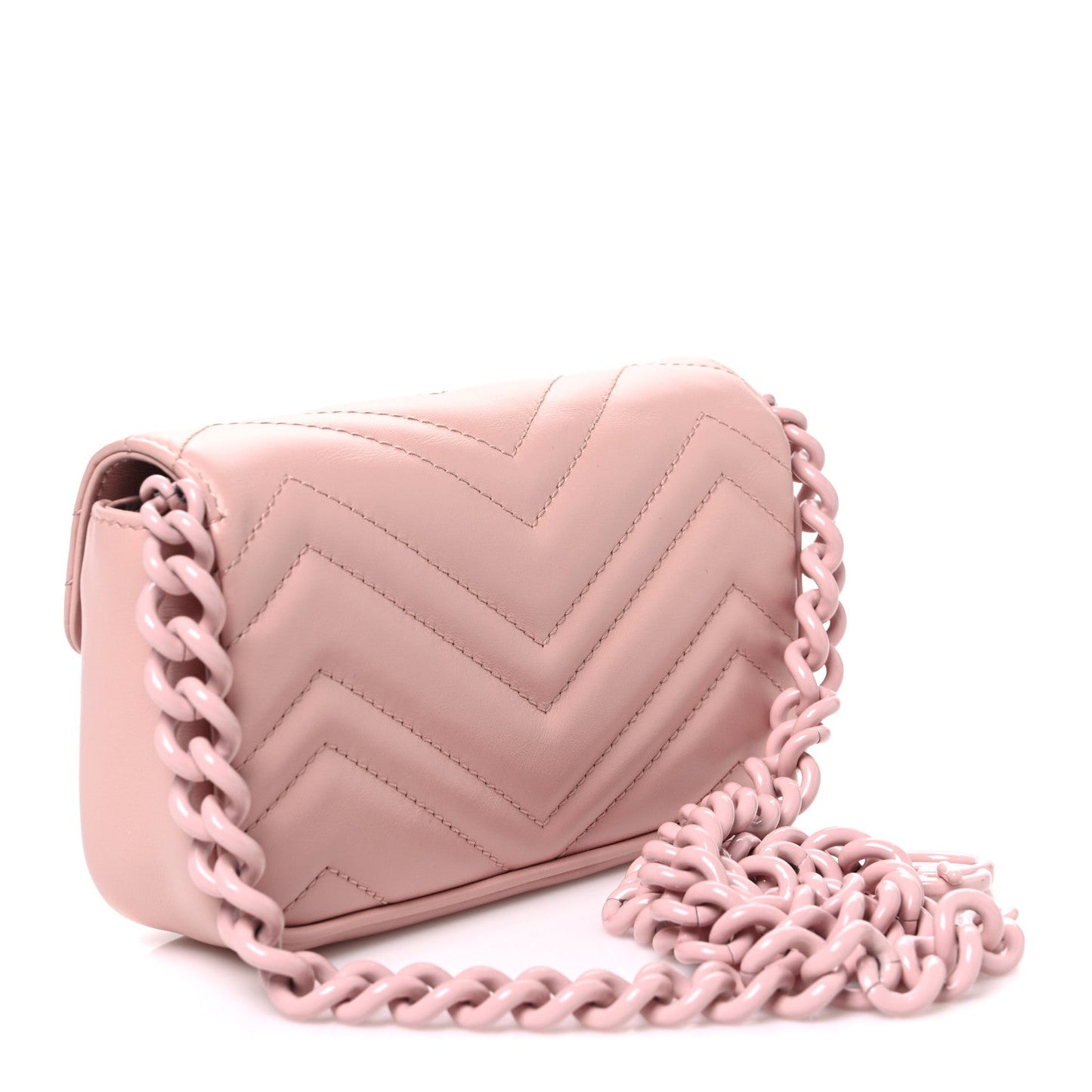 Calfskin Matelasse Monochrome GG Marmont Chain Belt Bag Perfect Pink