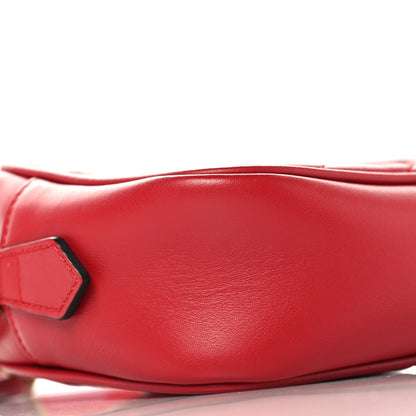 Calfskin Matelasse Mini GG Marmont Chain Shoulder Bag Hibiscus Red