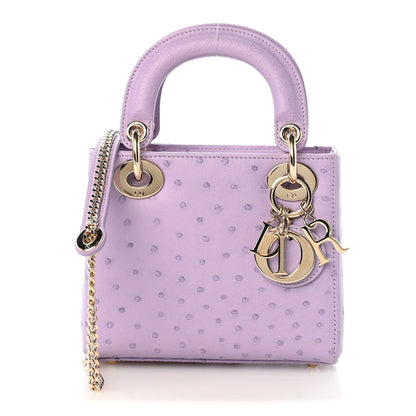 Ostrich Mini Lady Dior Purple
