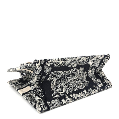 Canvas Embroidered Small Dioriviera Toile De Jouy Book Tote Blue