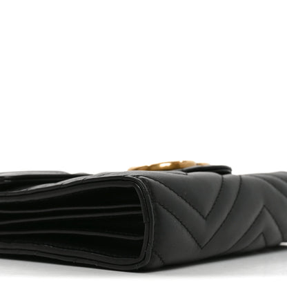 Calfskin Matelasse GG Marmont Chain Wallet Black