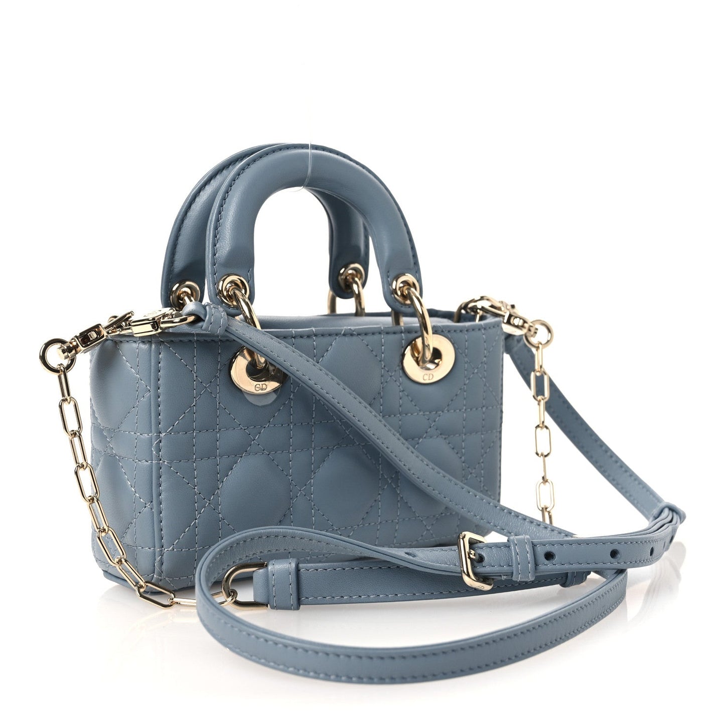 Lambskin Cannage Micro Lady D-Joy Cloud Blue