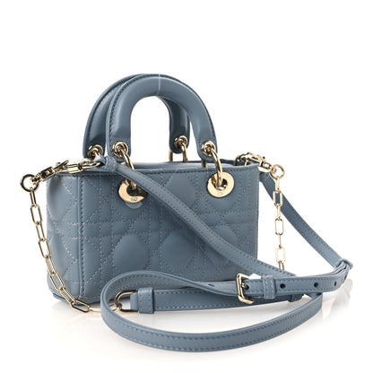 Lambskin Cannage Micro Lady D-Joy Cloud Blue