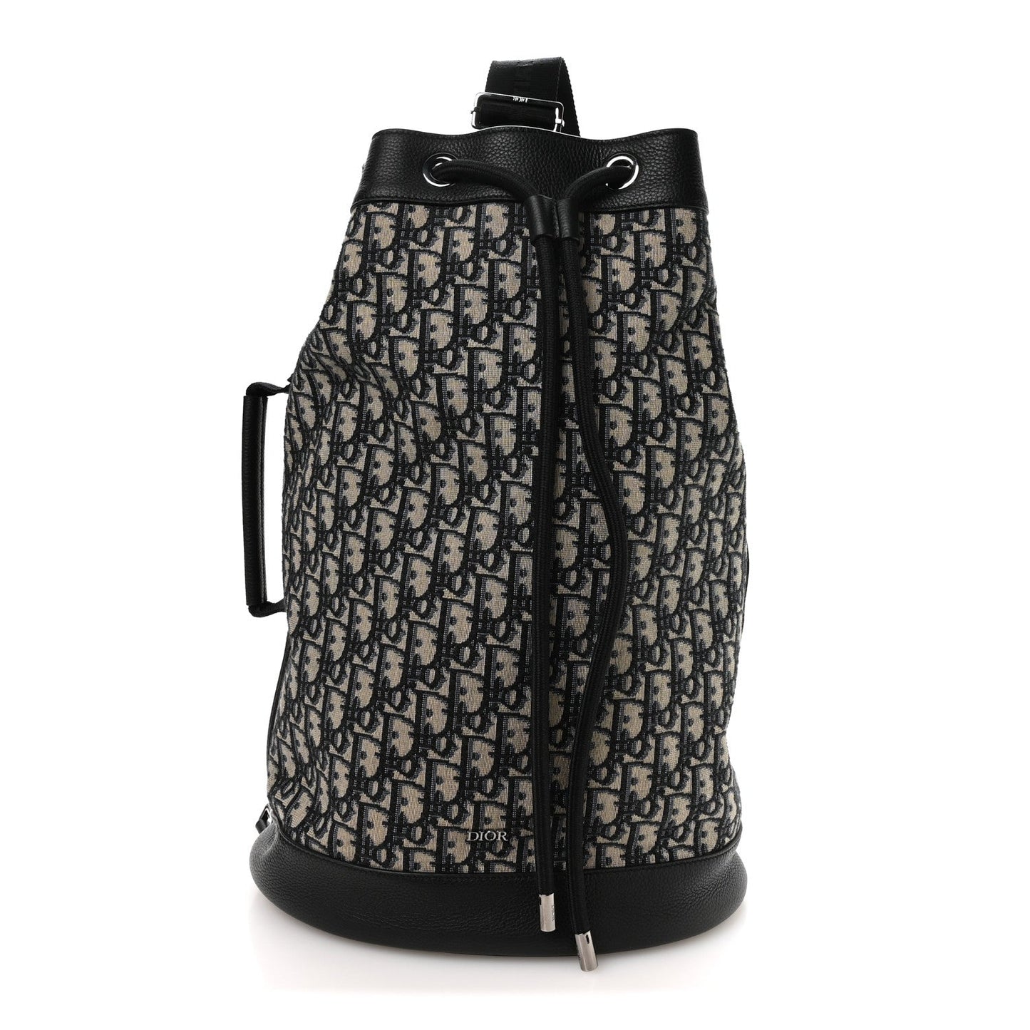 Oblique Convertible Drawstring Sling Bucket Backpack Black Multicolor Black Multicolor
