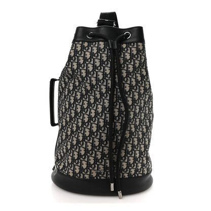 Oblique Convertible Drawstring Sling Bucket Backpack Black Multicolor Black Multicolor