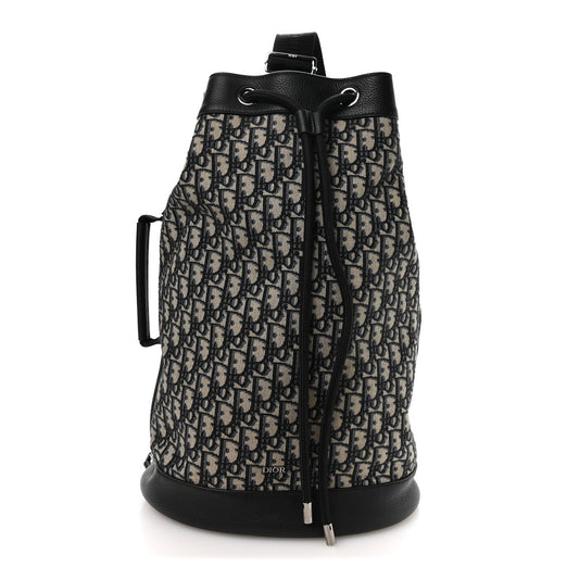 Oblique Convertible Drawstring Sling Bucket Backpack Black Multicolor Black Multicolor