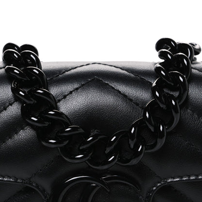 Calfskin Matelasse Monochrome GG Marmont Chain Belt Bag Black
