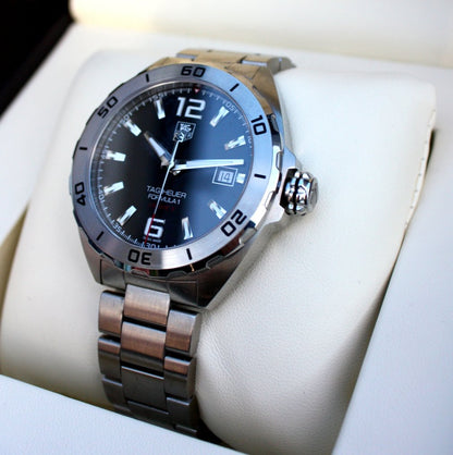Tag Heuer Formula 1 Automatic Black Dial Silver Steel Strap Watch for Men - WAZ2113.BA0875