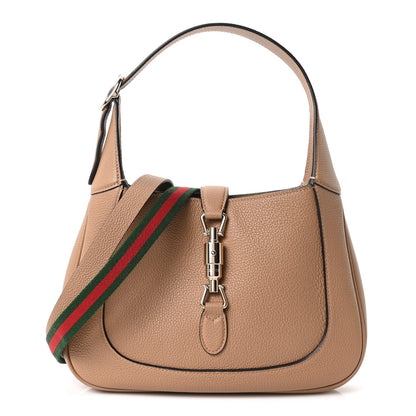 Grained Calfskin Web Medium Jackie 1961 Hobo Taupe