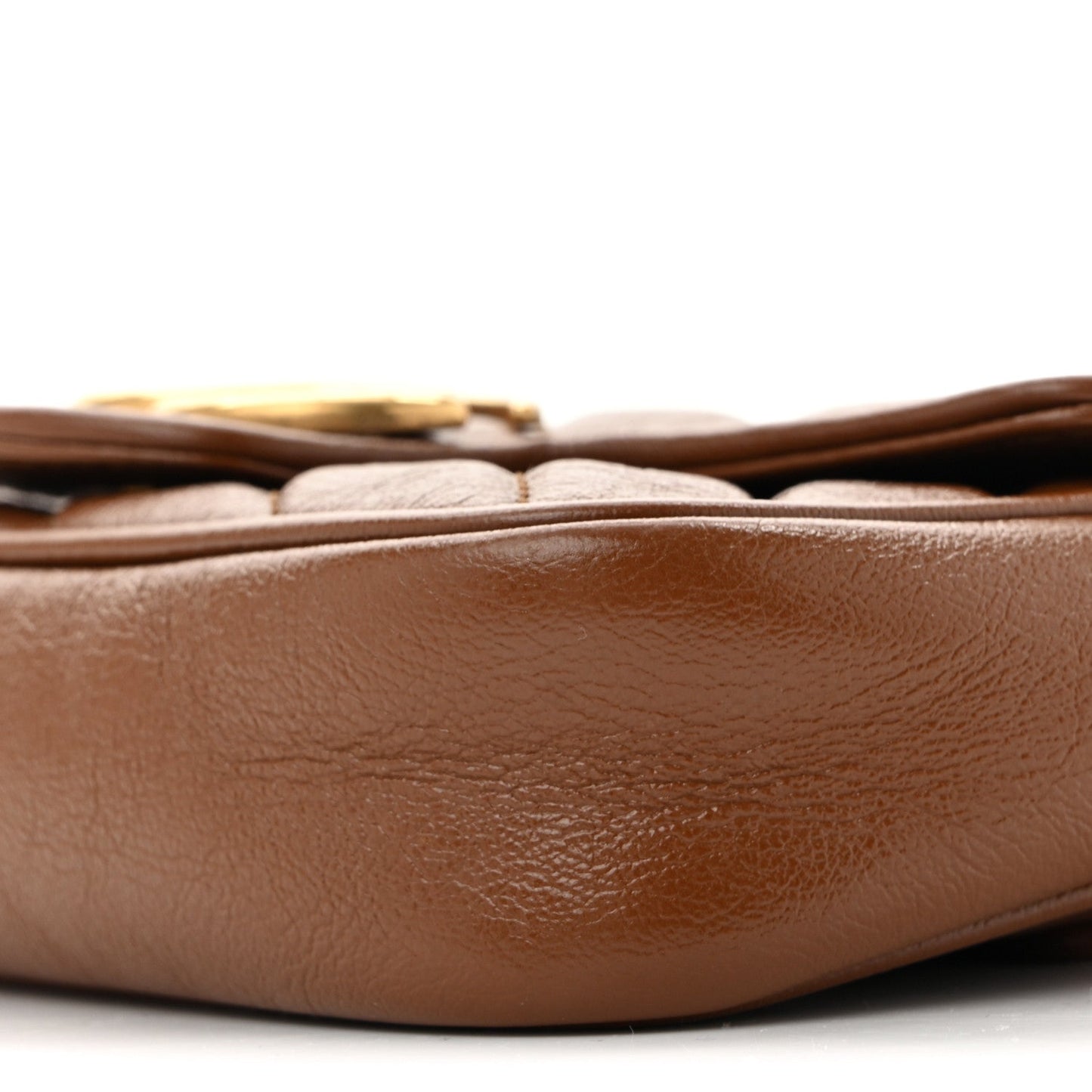 Azalea Calfskin Matelasse Diagonal Super Mini GG Marmont Shoulder Bag Cuir
