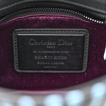 X BHARTI KHER Calfskin Painted Mini Lady Dior Black