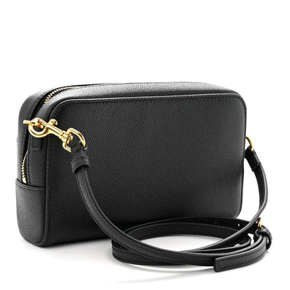 Grained Calfskin Caro Double Pouch Black