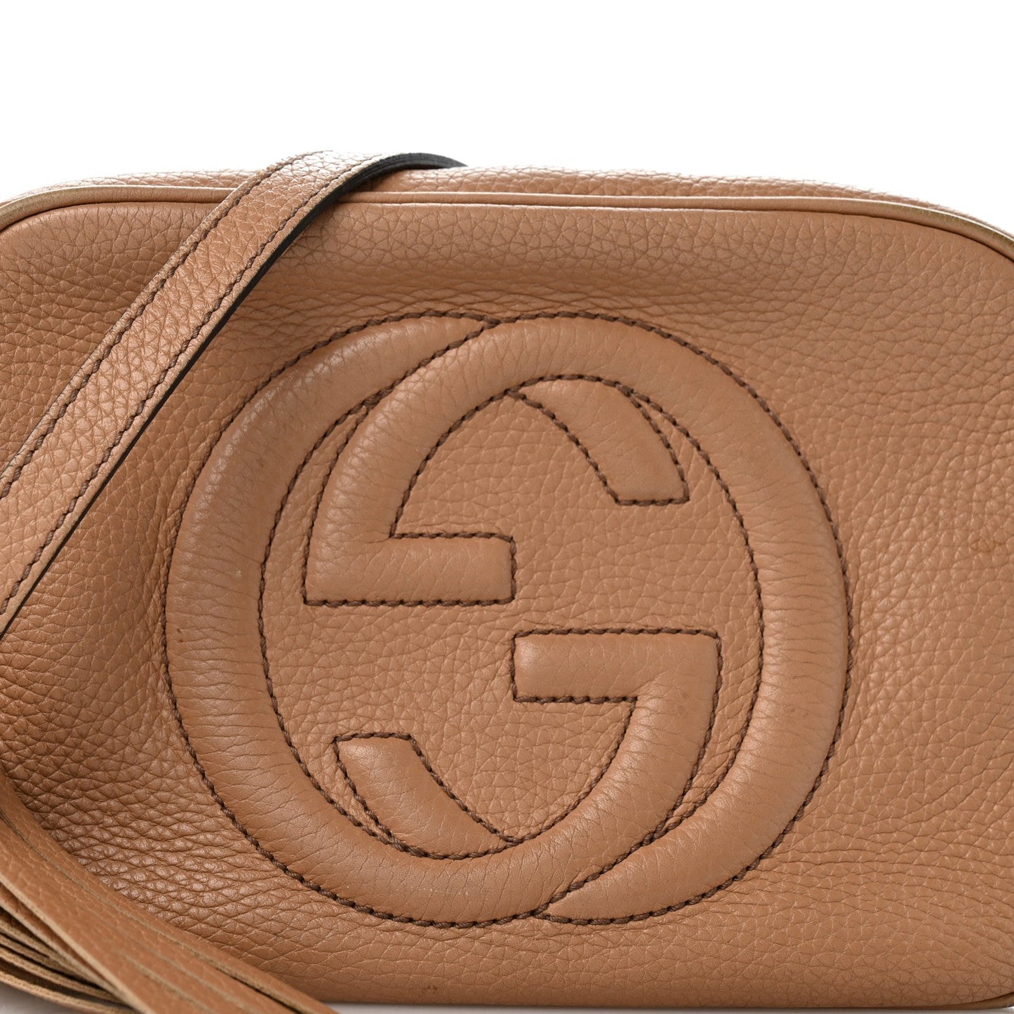 Pebbled Calfskin Small Soho Disco Bag Camelia