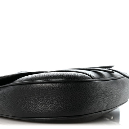 Grained Calfskin Kim Jones Saddle Bag Black